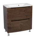 Modern Free Standing Bathroom Vanity with Washbasin | Delux White High Gloss Collection | Non-Toxic Fire-Resistant MDF-22,5" Rosewood