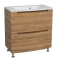 Modern Free standing Bathroom Vanity with Washbasin | Delux Teak Natural Collection | Non-Toxic Fire-Resistant MDF-40" Teak Natural