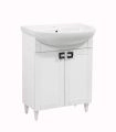 Modern Free standing Bathroom Vanity with Washbasin | Woodmix White Matte Collection | Non-Toxic Fire-Resistant MDF-28" White