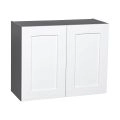 27" x 24" Wall Cabinet-Double Door-with Natural Teak door White