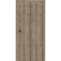 Sliding Closet Bi-fold Doors 36 x 80 inches | BASIC 3001 Caramel Oak | Sturdy Tracks Moldings Trims Hardware Set | Wood Solid Bedroom Wardrobe Doors Caramel Oak