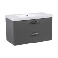 Modern Wall-Mounted Bathroom Vanity with Washbasin | Fiona Gray Matte Collection | Non-Toxic Fire-Resistant MDF-36" Gray Matte