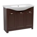 Modern Free Standing Bathroom Vanity with Washbasin | Classic White Matte Collection | Non-Toxic Fire-Resistant MDF Brown Matte
