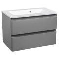 Modern Wall-Mounted Bathroom Vanity with Washbasin | Comfort Rosewood Collection | Non-Toxic Fire-Resistant MDF-24" Gray Matte