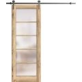 Sturdy Barn Door | Quadro 4002 Ginger Ash | 6.6FT Rail Hangers Heavy Hardware Set | Solid Panel Interior Doors-18" x 84" Oak