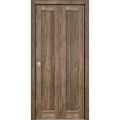Sliding Closet Bi-fold Doors | Quadro 4111 Matte Grey with Glass | Sturdy Tracks Moldings Trims Hardware Set | Wood Solid Bedroom Wardrobe Doors  Walnut