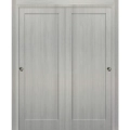 Sliding Closet Bypass Doors hardware | Quadro 4111 Matte Grey | Sturdy Rails Moldings Trims Set | Kitchen Lite Wooden Solid Bedroom Wardrobe Doors  Ginger Ash