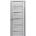 Solid French Door | Quadro 4445 Light Grey Oak with Frosted Glass | Single Regular Panel Frame Trims Handle | Bathroom Bedroom Sturdy Doors  Nordic White