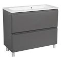 Modern Free Standing Bathroom Vanity with Washbasin | Comfort Teak Natural Collection | Non-Toxic Fire-Resistant MDF Gray Matte