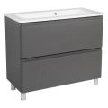 Modern Free Standing Bathroom Vanity with Washbasin | Comfort Rosewood Collection | Non-Toxic Fire-Resistant MDF-32" Gray Matte