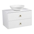 Modern Wall-Mount Bathroom Vanity with Washbasin | Dune Black Matte Collection | Non-Toxic Fire-Resistant MDF-40"-Omega Collection 40" White