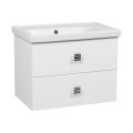 Modern Wall-Mount Bathroom Vanity with Washbasin | Picasso Anthracite Matte  Collection | Non-Toxic Fire-Resistant MDF White