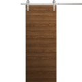 Modern Barn Door 18 x 80 inches | Ego 5000 Painted White Oak | 6.6FT Silver Rail Track Heavy Hardware Set | Solid Panel Interior Doors EGO Cognac Oak