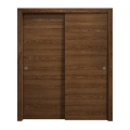 Sliding Closet Bypass Doors 48 x 96 inches | Ego 5000 Painted White Oak | Rails Hardware Set | Wood Solid Bedroom Wardrobe Doors EGO Cognac Oak