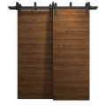 Sliding Closet Barn Bypass Doors 56 x 80 inches | Ego 5000 Painted White Oak | Modern 6.6ft Rails Hardware Set | Wood Solid Bedroom Wardrobe Doors EGO Cognac Oak