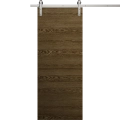 Modern Barn Door 18 x 80 inches | Ego 5000 Painted White Oak | 6.6FT Silver Rail Track Heavy Hardware Set | Solid Panel Interior Doors EGO Marble Oak