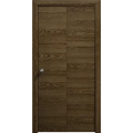 Sliding Closet Bi-fold Doors 36 x 80 inches | Ego 5000 Cognac Oak Veneer | Sturdy Tracks Moldings Trims Hardware Set | Wood Solid Bedroom Wardrobe Doors EGO Marble Oak
