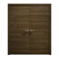 Interior Solid French Double Doors 36 x 80 inches | Ego 5000 Marble Oak | Wood Interior Solid Panel Frame | Closet Bedroom Modern Doors EGO Marble Oak