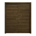 Sliding French Double Pocket Doors 48 x 80 inches | Ego 5000 Cognac Oak Veneer | Kit Rail Hardware | Solid Wood Interior Bedroom Modern Doors EGO Marble Oak