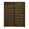Sliding Closet Bypass Doors 48 x 96 inches | Ego 5000 Painted White Oak | Rails Hardware Set | Wood Solid Bedroom Wardrobe Doors EGO Marble Oak