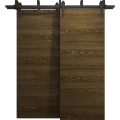 Sliding Closet Barn Bypass Doors 36 x 80 inches | Ego 5000 Painted White Oak | Modern 6.6ft Rails Hardware Set | Wood Solid Bedroom Wardrobe Doors EGO Marble Oak