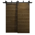 Sliding Closet Barn Bypass Doors 56 x 80 inches | Ego 5000 Painted White Oak | Modern 6.6ft Rails Hardware Set | Wood Solid Bedroom Wardrobe Doors EGO Marble Oak