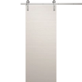 Modern Barn Door 18 x 80 inches | Ego 5000 Painted White Oak | 6.6FT Silver Rail Track Heavy Hardware Set | Solid Panel Interior Doors EGO Painted White Oak