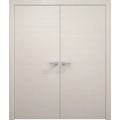Interior Solid French Double Doors 36 x 80 inches | Ego 5000 Marble Oak | Wood Interior Solid Panel Frame | Closet Bedroom Modern Doors EGO Painted White Oak