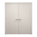 Interior Solid French Double Doors 36 x 84 inches | Ego 5000 Marble Oak | Wood Interior Solid Panel Frame | Closet Bedroom Modern Doors EGO Painted White Oak