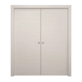 Sliding French Double Pocket Doors 48 x 80 inches | Ego 5000 Cognac Oak Veneer | Kit Rail Hardware | Solid Wood Interior Bedroom Modern Doors EGO Painted White Oak