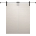 Modern Double Barn Door 36 x 80 inches | Ego 5000 Marble Oak | 13FT Rail Track Set | Solid Panel Interior Doors EGO Painted White Oak