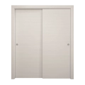 Sliding Closet Bypass Doors 48 x 96 inches | Ego 5000 Painted White Oak | Rails Hardware Set | Wood Solid Bedroom Wardrobe Doors EGO Painted White Oak