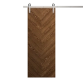 Modern Barn Door 36 x 80 inches | Ego 5005 Natural Oak | 6.6FT Silver Rail Track Heavy Hardware Set | Solid Panel Interior Doors EGO Cognac Oak