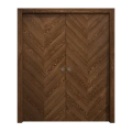 Sliding French Double Pocket Doors 56 x 80 inches | Ego 5005 Natural Oak | Kit Rail Hardware | Solid Wood Interior Bedroom Modern Doors EGO Cognac Oak