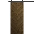 Modern Barn Door 18 x 80 inches | Ego 5005 Painted White Oak | 6.6FT Rail Track Heavy Hardware Set | Solid Panel Interior Doors EGO Marble Oak