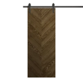 Modern Barn Door 30 x 84 inches | Ego 5005 Natural Oak | 6.6FT Rail Track Heavy Hardware Set | Solid Panel Interior Doors EGO Marble Oak