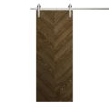 Modern Barn Door 36 x 80 inches | Ego 5005 Natural Oak | 6.6FT Silver Rail Track Heavy Hardware Set | Solid Panel Interior Doors EGO Marble Oak