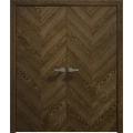 Interior Solid French Double Doors 36 x 80 inches | Ego 5005 Natural Oak | Wood Interior Solid Panel Frame | Closet Bedroom Modern Doors EGO Marble Oak
