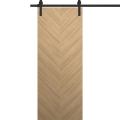 Modern Barn Door 18 x 80 inches | Ego 5005 Painted White Oak | 6.6FT Rail Track Heavy Hardware Set | Solid Panel Interior Doors EGO Natural Oak