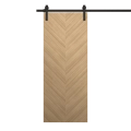 Modern Barn Door 30 x 84 inches | Ego 5005 Natural Oak | 6.6FT Rail Track Heavy Hardware Set | Solid Panel Interior Doors EGO Natural Oak
