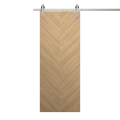 Modern Barn Door 36 x 80 inches | Ego 5005 Natural Oak | 6.6FT Silver Rail Track Heavy Hardware Set | Solid Panel Interior Doors EGO Natural Oak