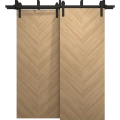 Sliding Closet Barn Bypass Doors 36 x 80 inches | Ego 5005 Marble Oak | Modern 6.6ft Rails Hardware Set | Wood Solid Bedroom Wardrobe Doors EGO Natural Oak
