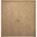 Sliding Closet Double Bi-fold Doors 72 x 80 inches | Ego 5005 Natural Oak | Sturdy Tracks Moldings Trims Hardware Set | Wood Solid Bedroom Wardrobe Doors EGO Natural Oak