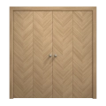 Sliding Closet Double Bi-fold Doors 96 x 96 inches | Ego 5005 Natural Oak | Sturdy Tracks Moldings Trims Hardware Set | Wood Solid Bedroom Wardrobe Doors EGO Natural Oak