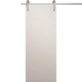 Modern Barn Door 18 x 80 inches | Ego 5005 Marble Oak | 6.6FT Silver Rail Track Heavy Hardware Set | Solid Panel Interior Doors EGO Painted White Oak