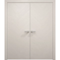 Interior Solid French Double Doors 36 x 80 inches | Ego 5005 Natural Oak | Wood Interior Solid Panel Frame | Closet Bedroom Modern Doors EGO Painted White Oak