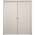 Sliding French Double Pocket Doors 36 x 80 inches | Ego 5005 Painted White Oak | Kit Rail Hardware | Solid Wood Interior Bedroom Modern Doors EGO Painted White Oak