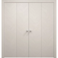 Sliding Closet Double Bi-fold Doors 72 x 80 inches | Ego 5005 Natural Oak | Sturdy Tracks Moldings Trims Hardware Set | Wood Solid Bedroom Wardrobe Doors EGO Painted White Oak