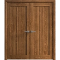 Interior Solid French Double Doors 36 x 80 inches | Ego 5006 Cognac Oak Veneer | Wood Interior Solid Panel Frame | Closet Bedroom Modern Doors EGO Cognac Oak