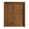 Sliding French Double Pocket Doors 56 x 84 inches | Ego 5006 Cognac Oak Veneer | Kit Rail Hardware | Solid Wood Interior Bedroom Modern Doors EGO Cognac Oak